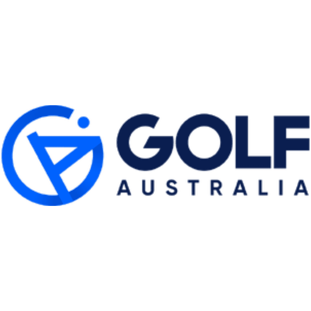 GOLF Australia logo in blue with modern design and text.