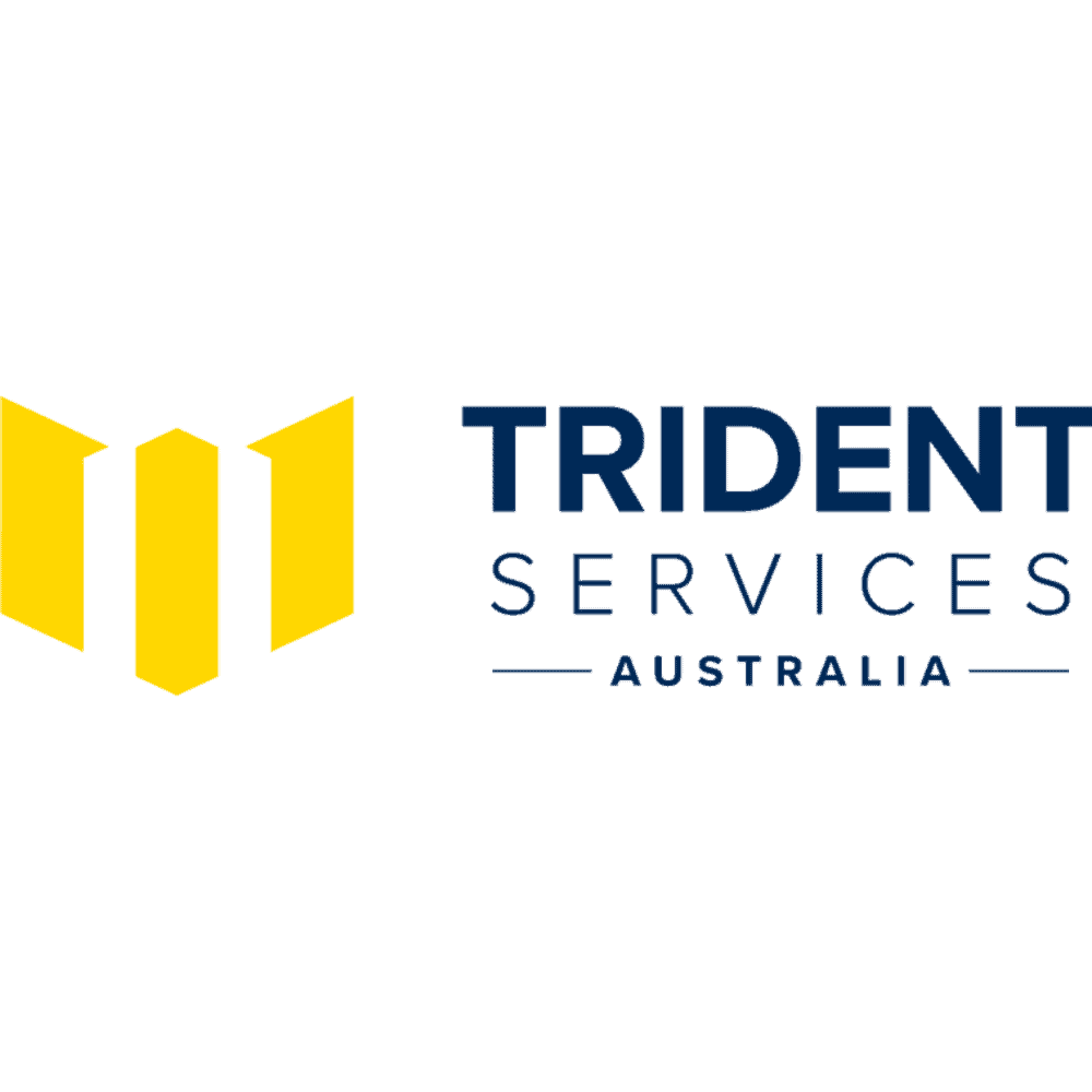Modern professional business logo for Trident Services Australia.